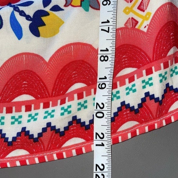 Flying Tomato Blouse | NWT | Mexican Aztec Floral Style | White/Red/Blue | XS (R - Picture 11 of 11